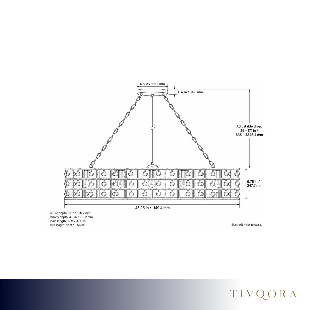 Italian Crystal Cage Island Chandelier