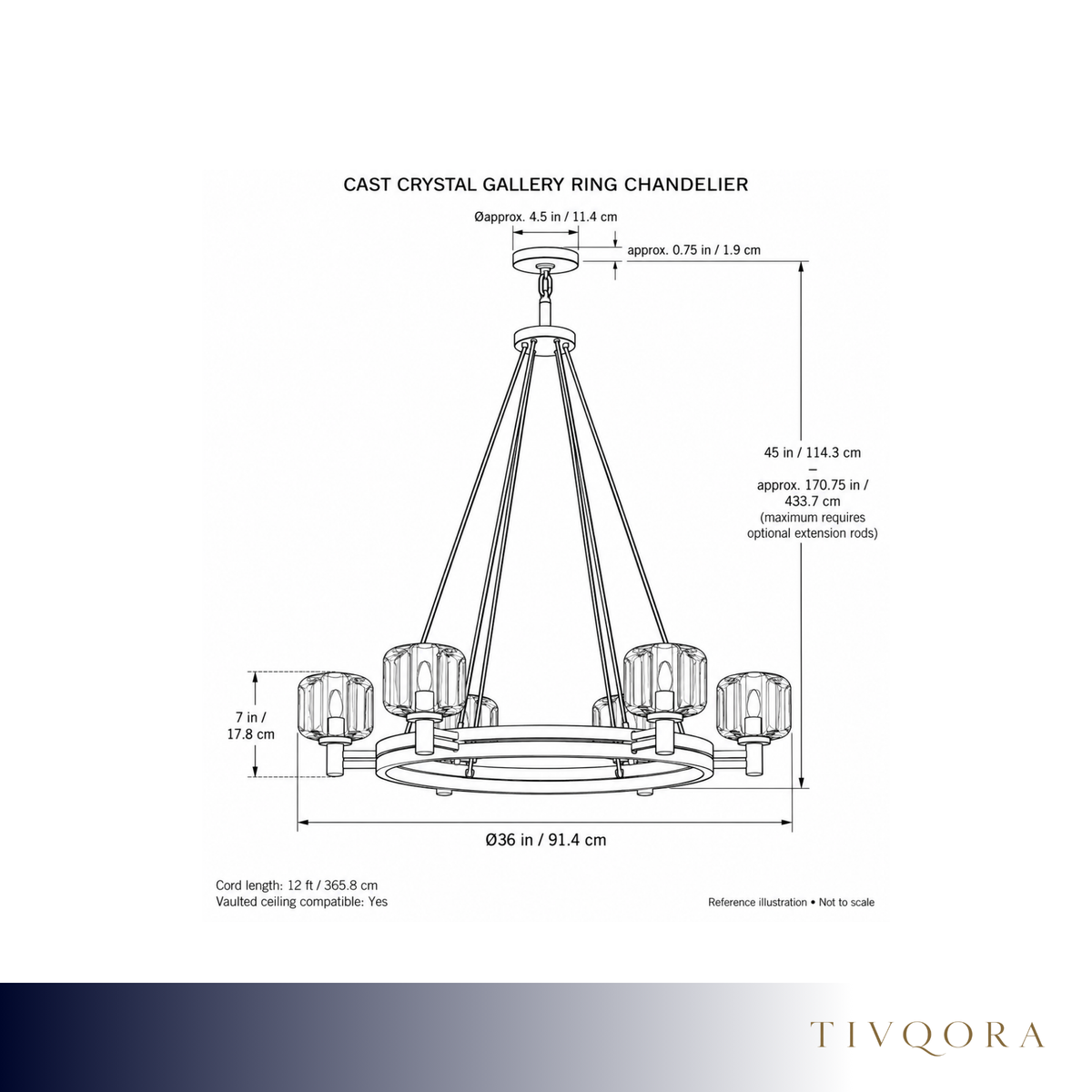 Cast Crystal Gallery Ring Chandelier