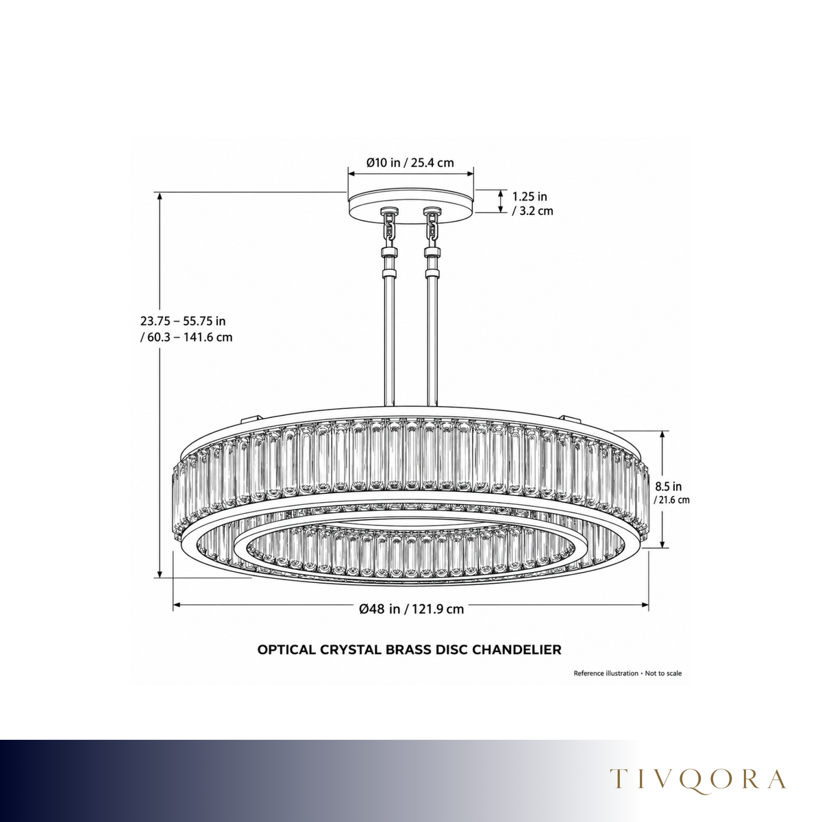 Optical Crystal Brass Disc Chandelier