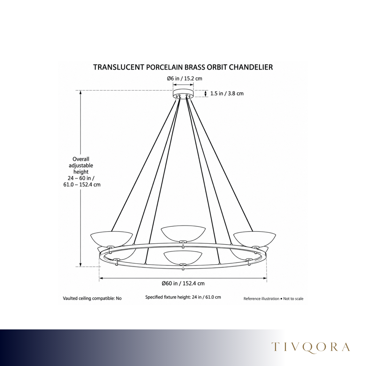 Translucent Porcelain Brass Orbit Chandelier