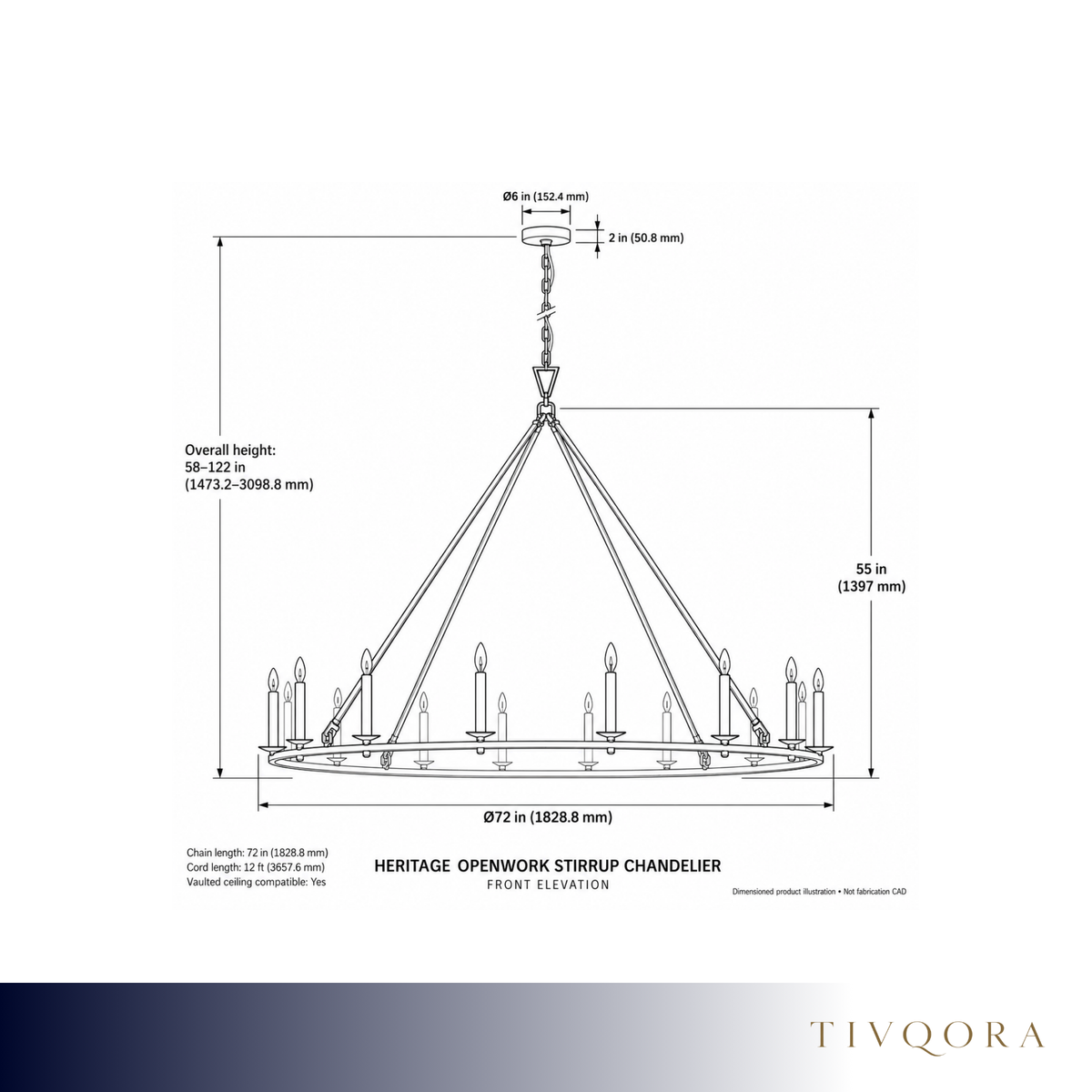 Heritage Openwork Stirrup Chandelier