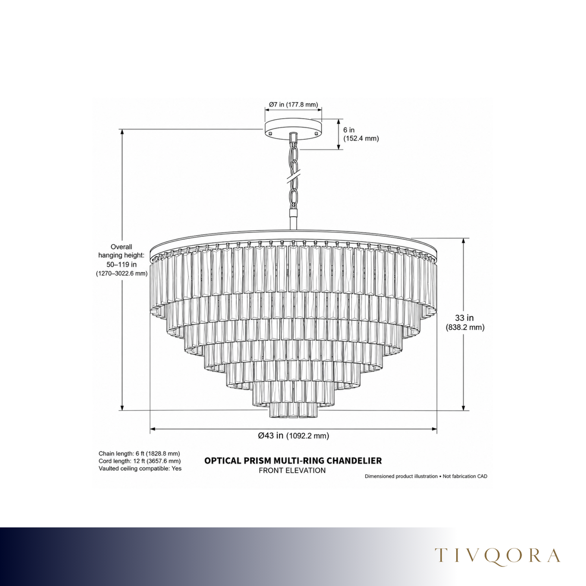 Optical Prism Multi-Ring Chandelier