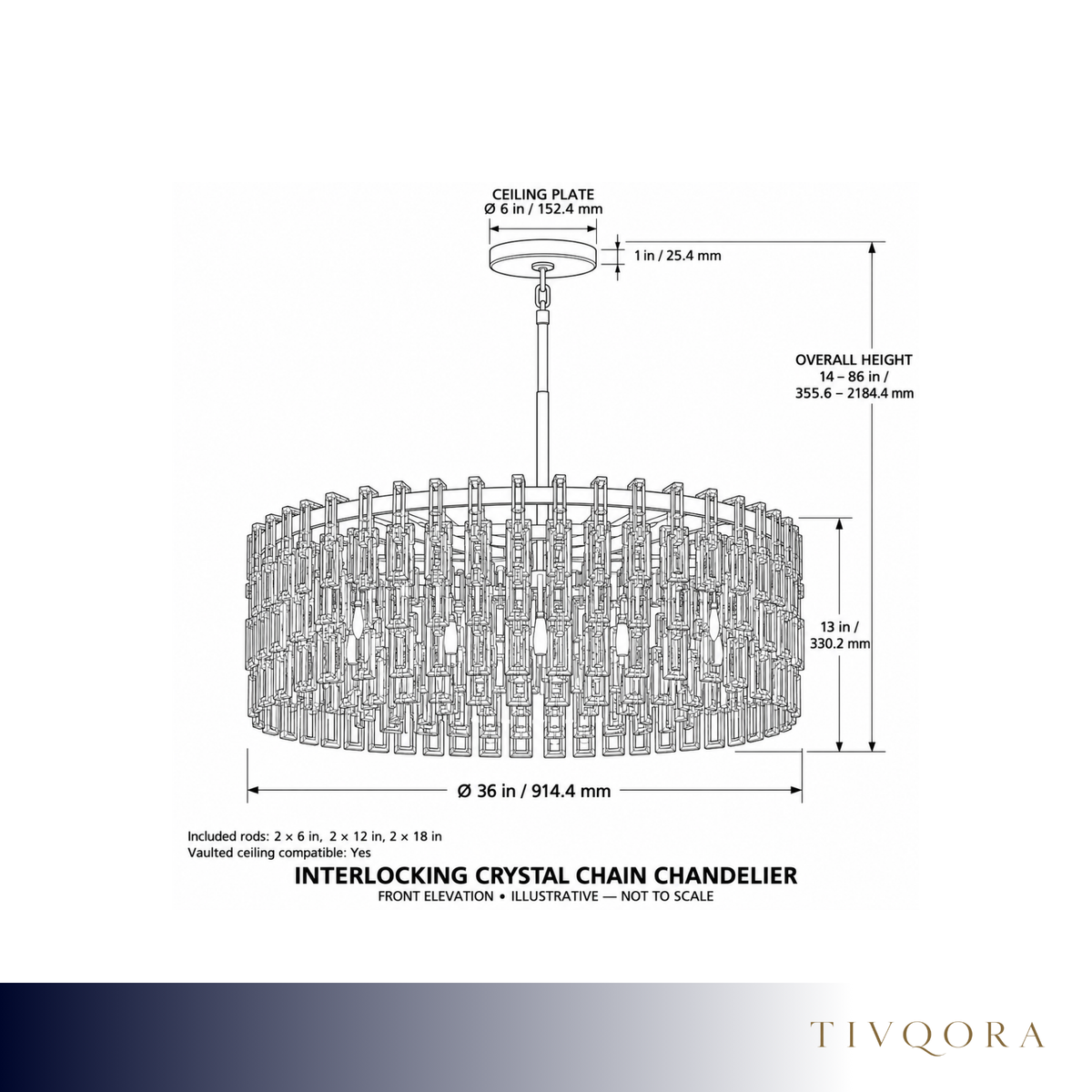 Interlocking Crystal Chain Chandelier