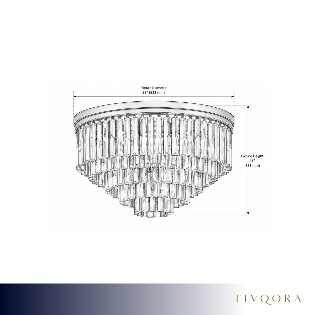 Optical Prism Crown Flush Mount
