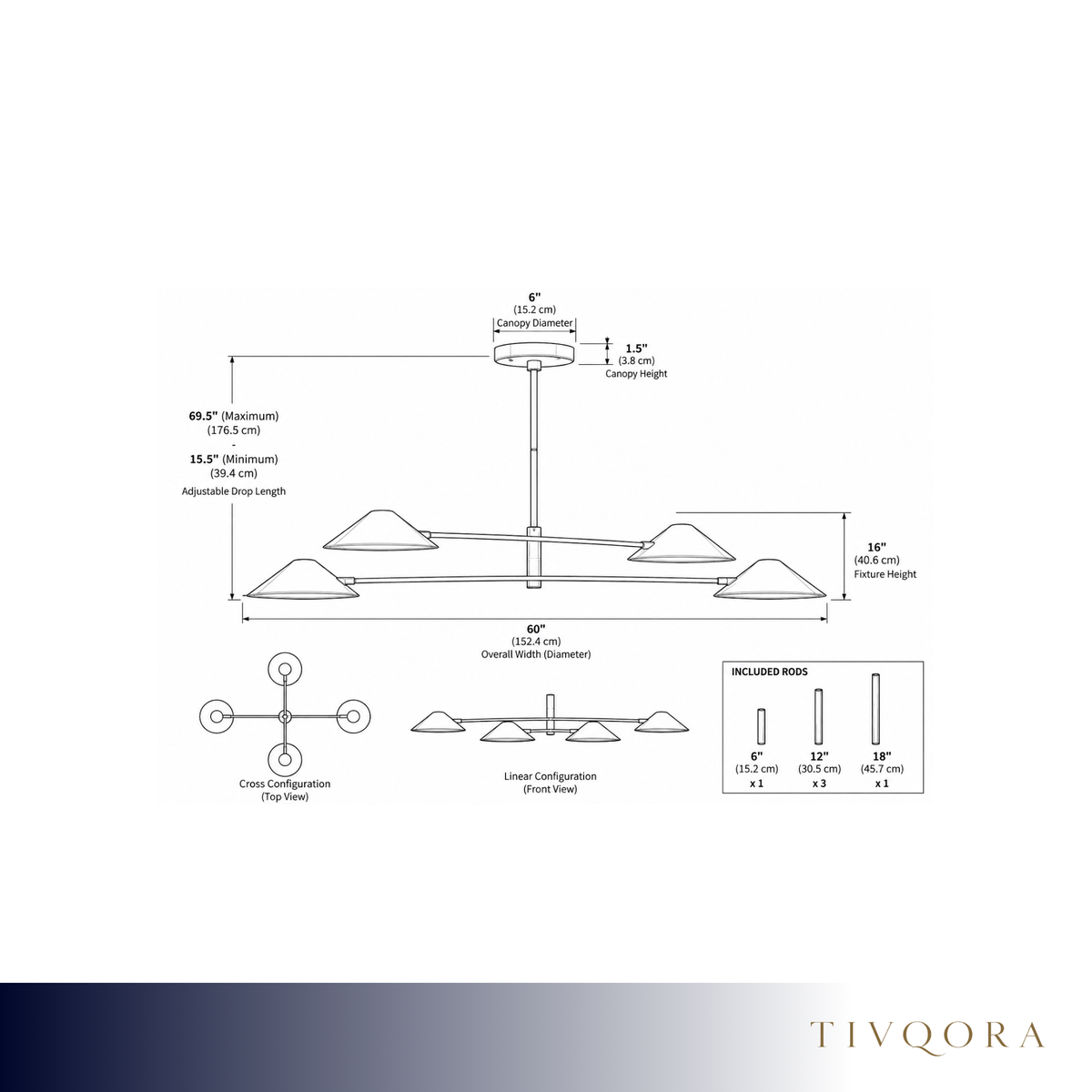 Pivoting Brass Midcentury Chandelier