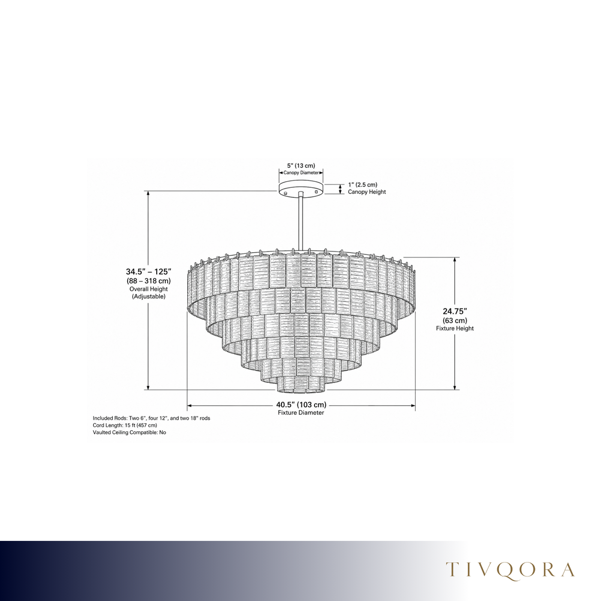 Clear Cast Glass Panel Chandelier