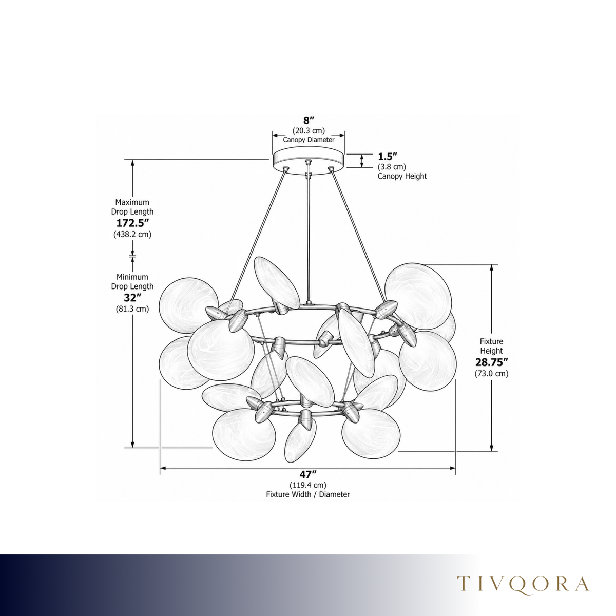 Translucent Glass Petal LED Chandelier