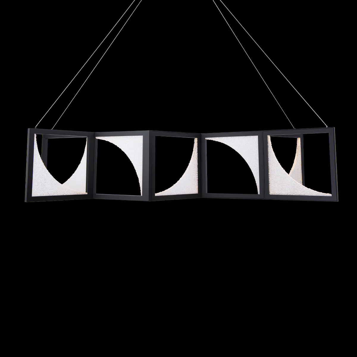 Adjustable LED Crystal Crescent Linear Pendant