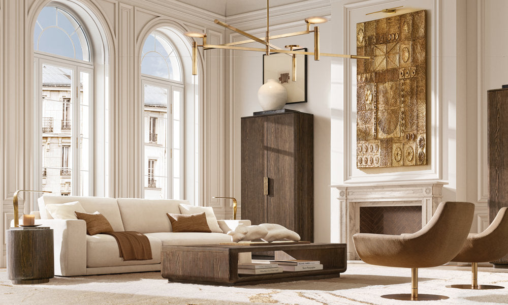 Alabaster Disc Trio Brass Chandelier