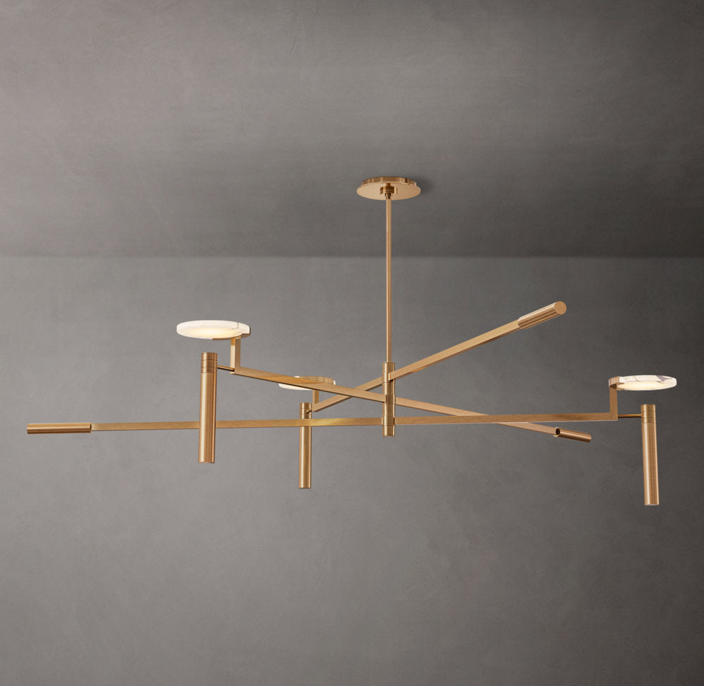 Alabaster Disc Trio Halo Chandelier