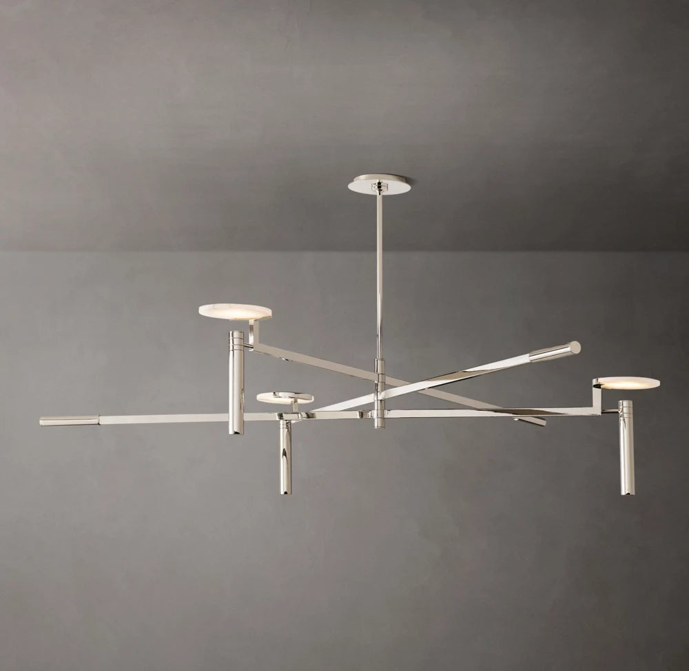 Alabaster Disc Trio Halo Chandelier