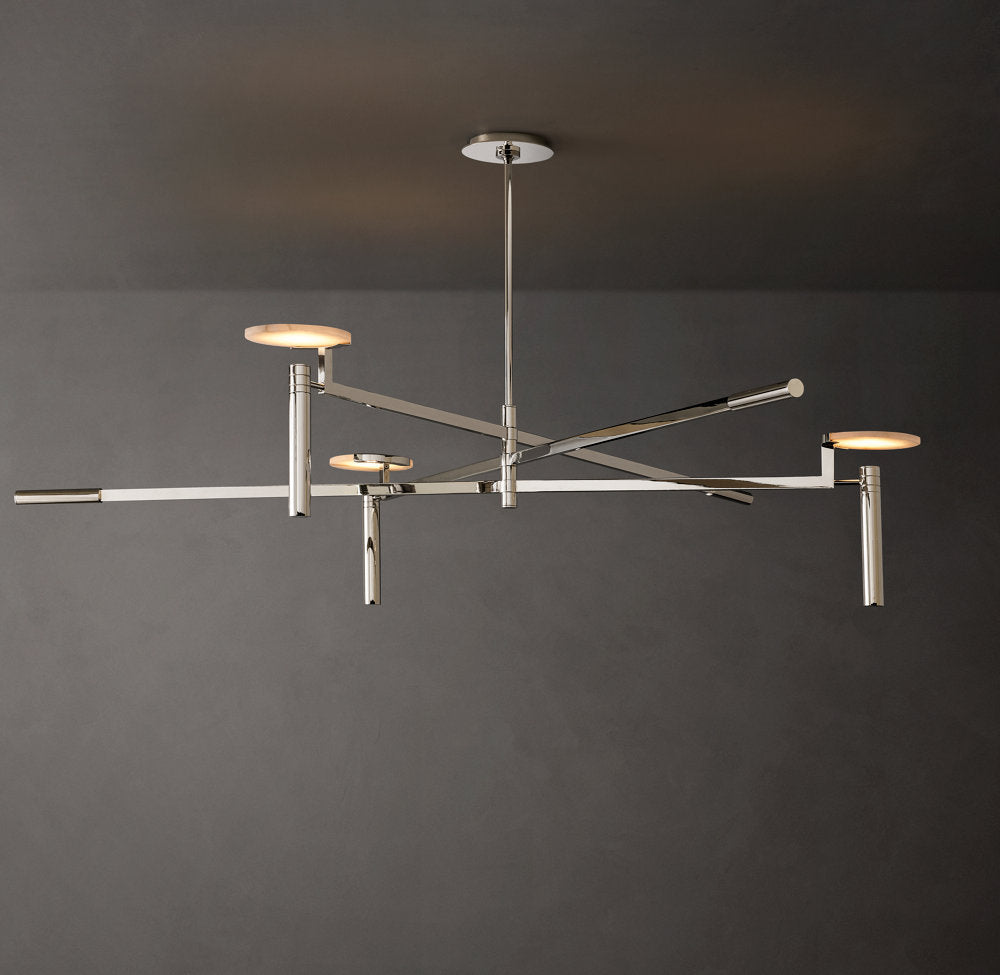 Alabaster Disc Trio Halo Chandelier