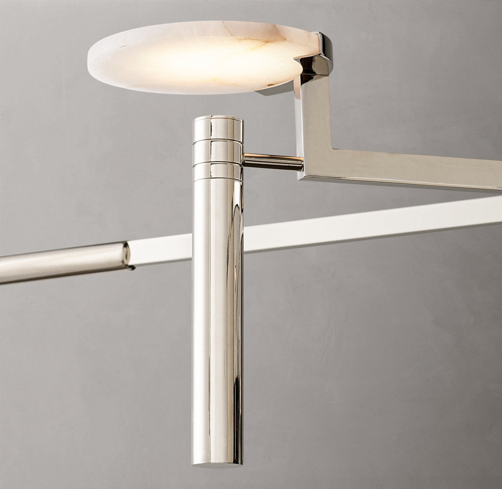 Alabaster Disc Trio Halo Chandelier