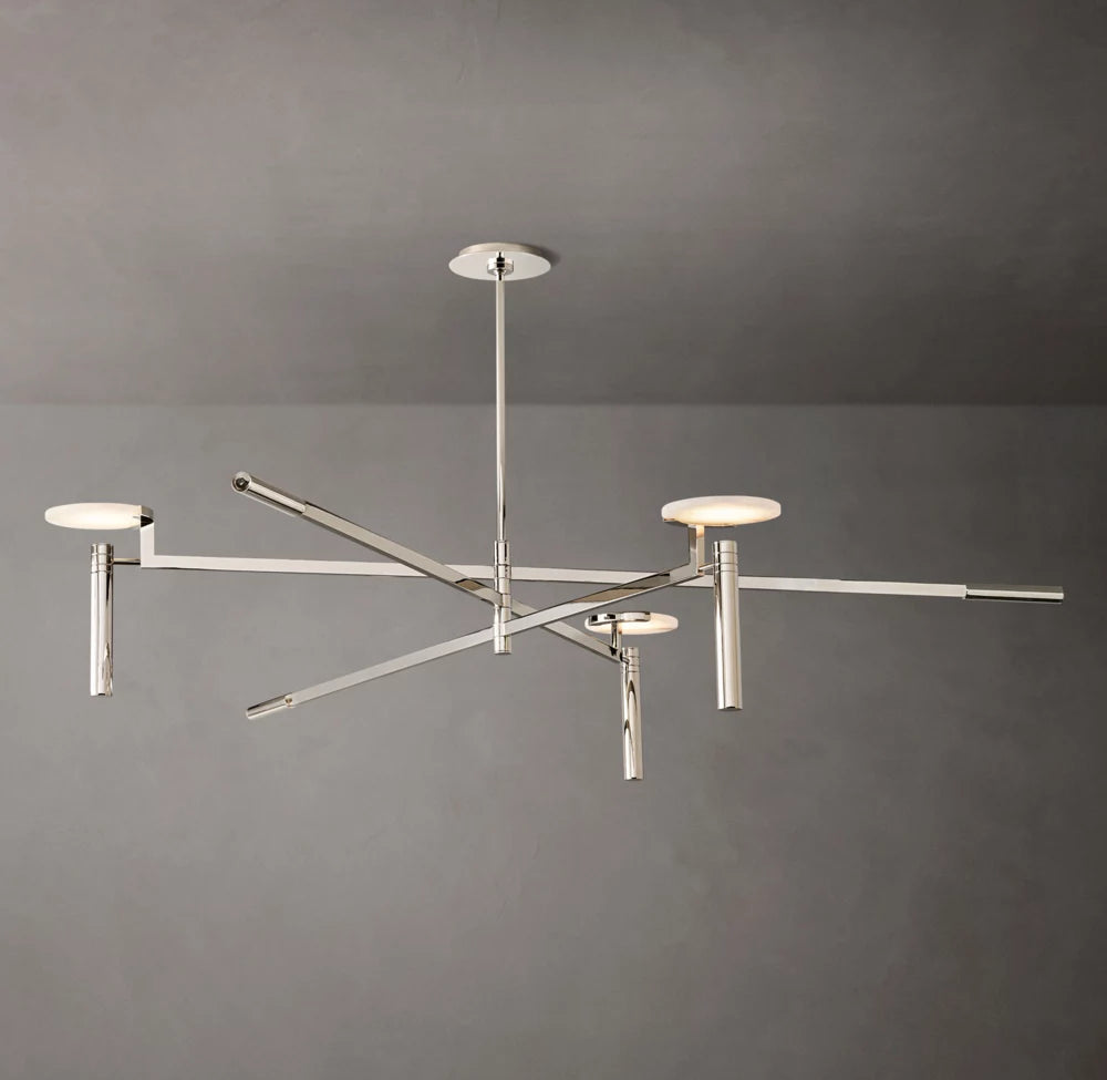 Alabaster Disc Trio Halo Chandelier