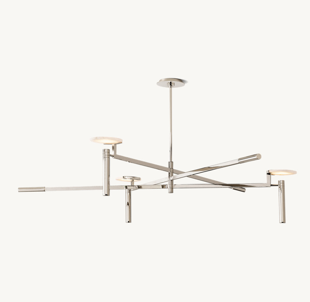 Alabaster Disc Trio Halo Chandelier