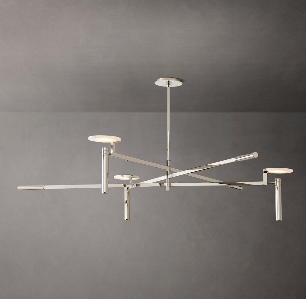 Alabaster Disc Trio Halo Chandelier