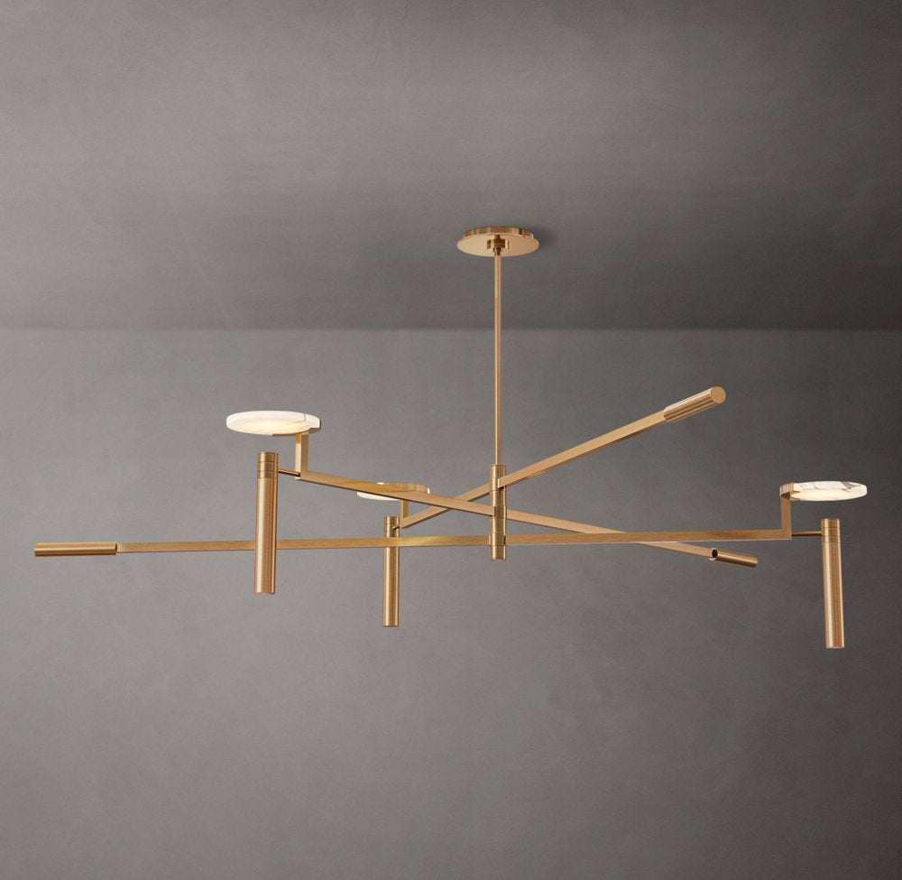 Alabaster Disc Trio Halo Chandelier