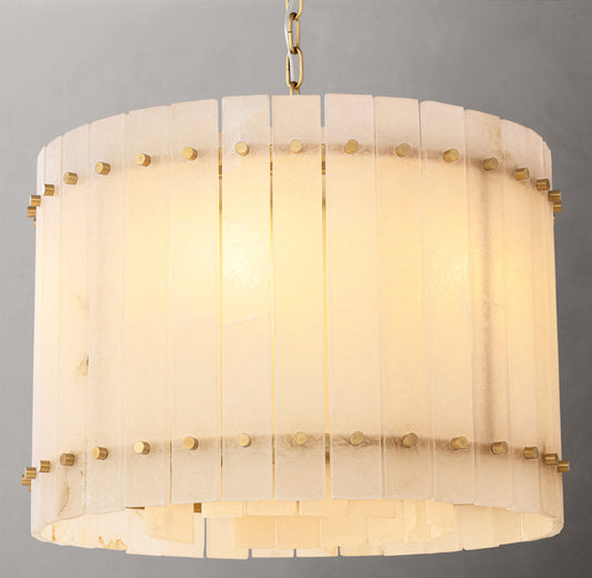 Alabaster Panel Drum Chandelier