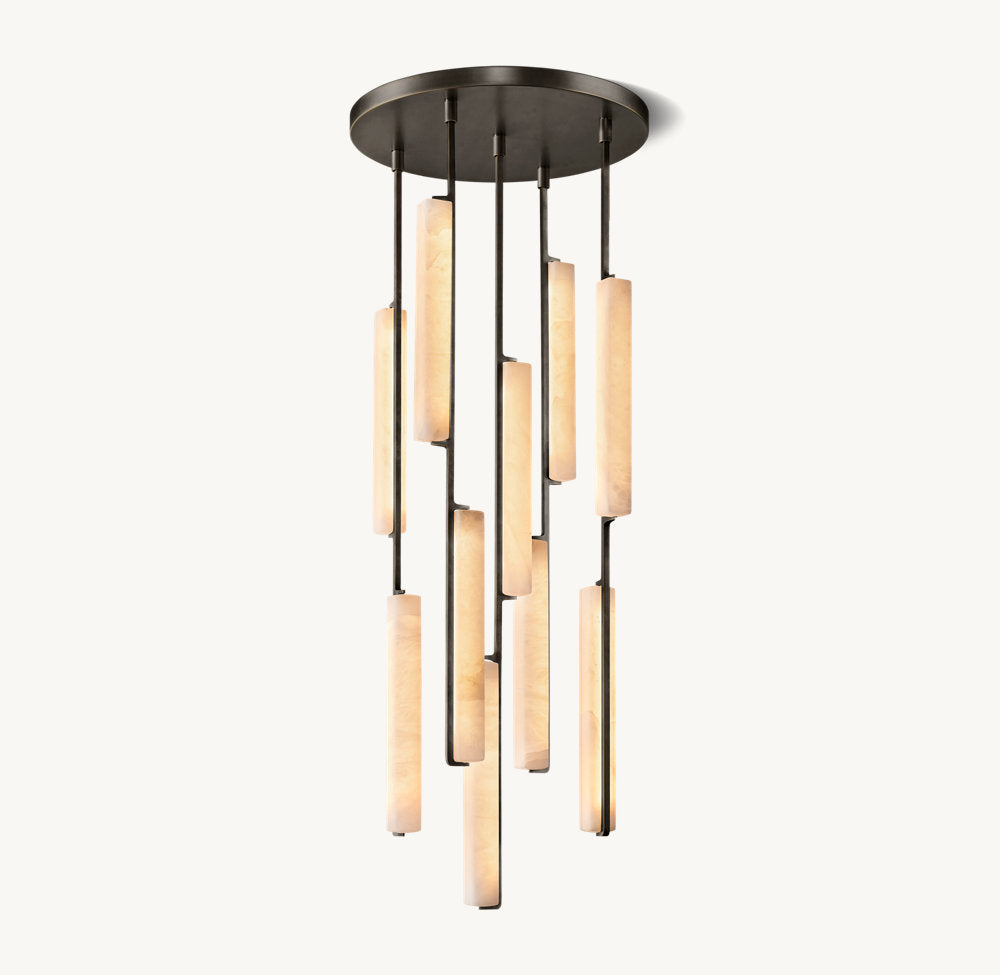Alabaster Prism Column LED Chandelier