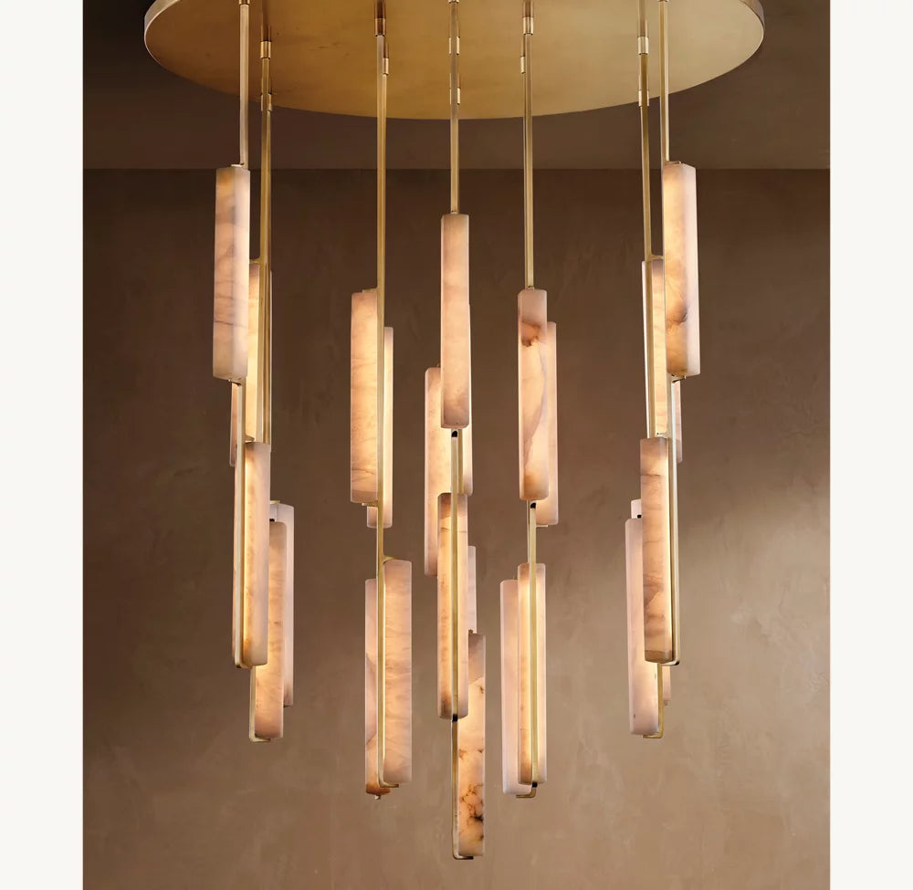 Alabaster Prism Column LED Chandelier