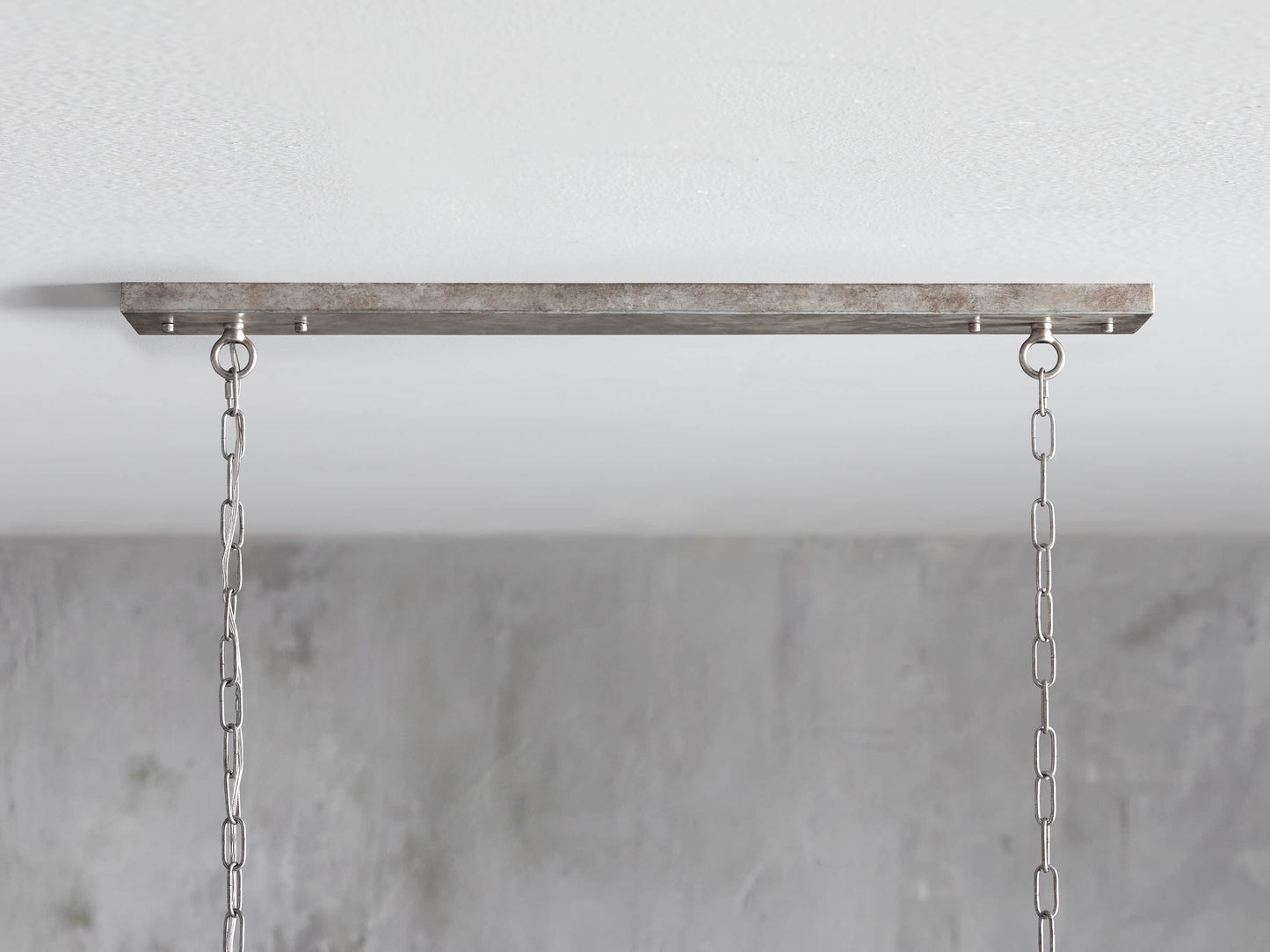 Antique Silver Crystal Rectangular Chandelier