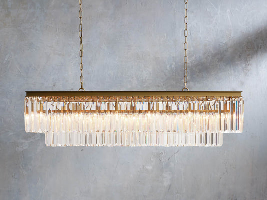 Art Deco Crystal Tiered Island Chandelier