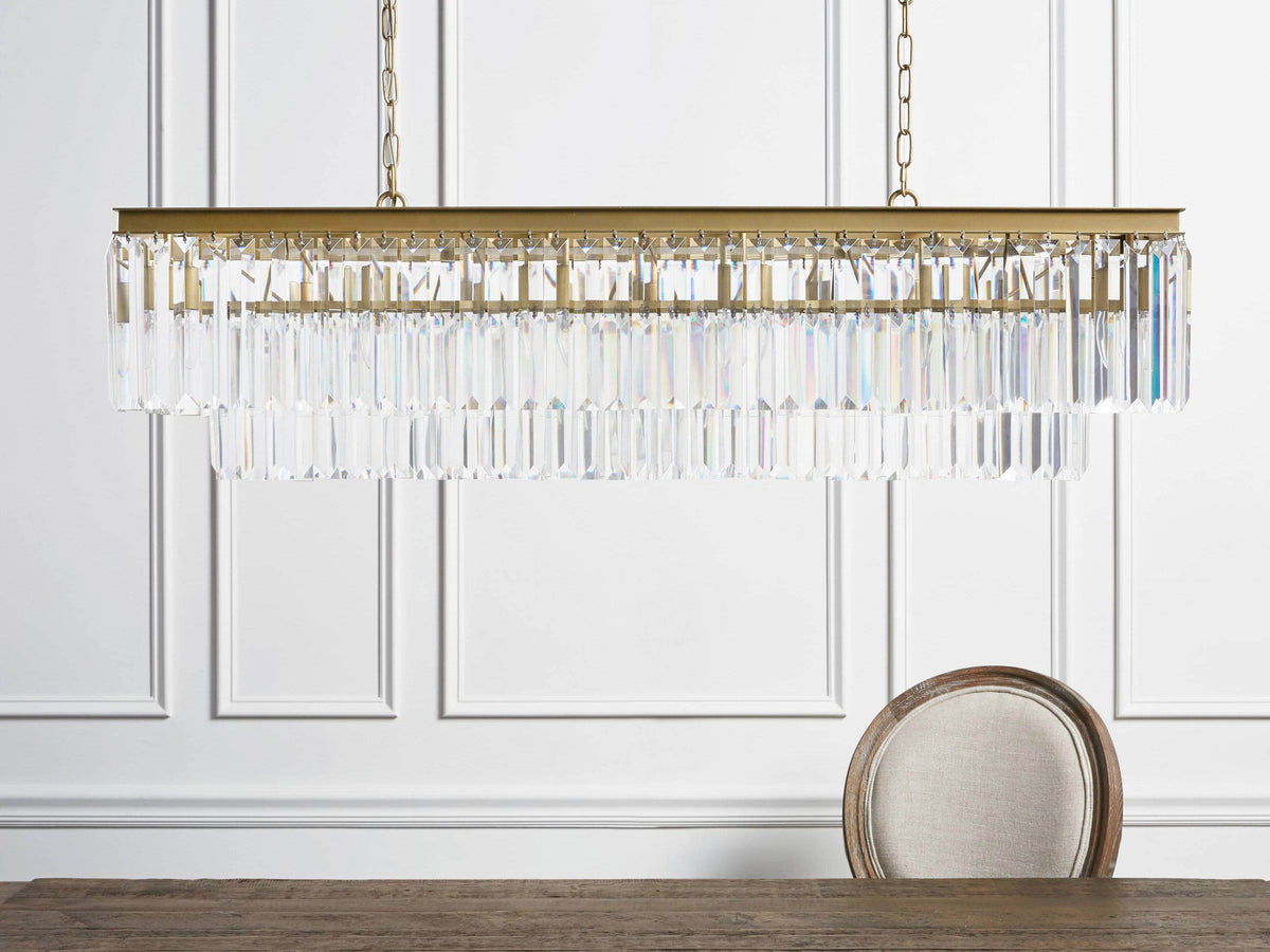 Art Deco Crystal Tiered Island Chandelier