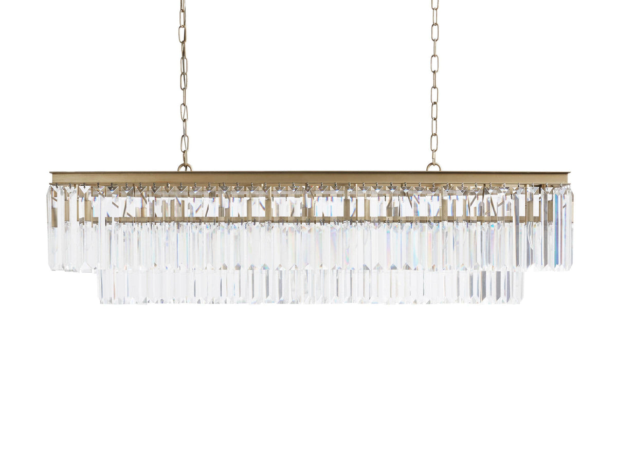 Art Deco Crystal Tiered Island Chandelier