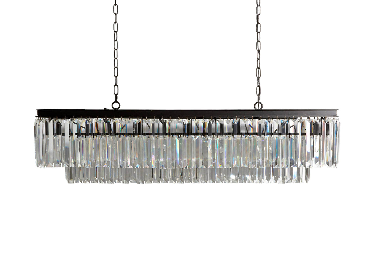 Art Deco Crystal Tiered Island Chandelier