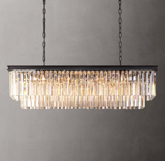 Art Deco Optical Prism Island Chandelier