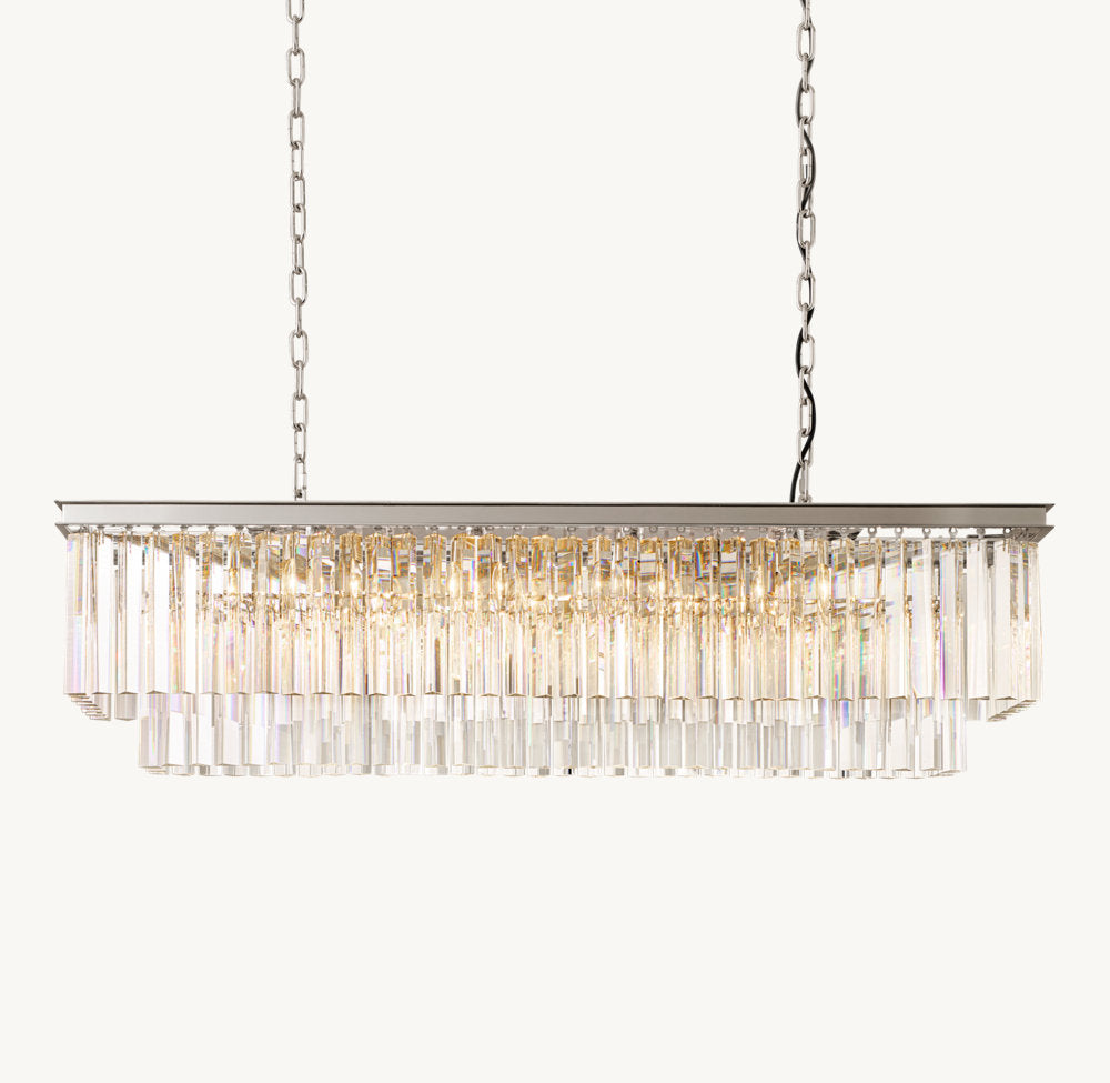 Art Deco Optical Prism Island Chandelier