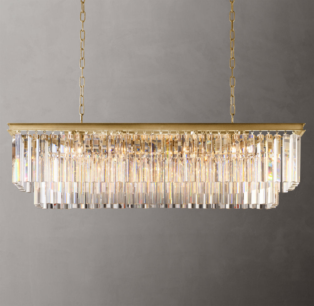 Art Deco Optical Prism Island Chandelier