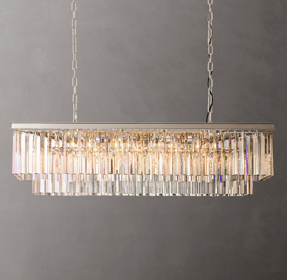 Art Deco Optical Prism Island Chandelier