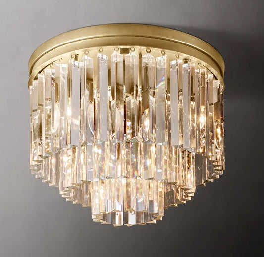 Art Deco Prism Drum Flush Mount