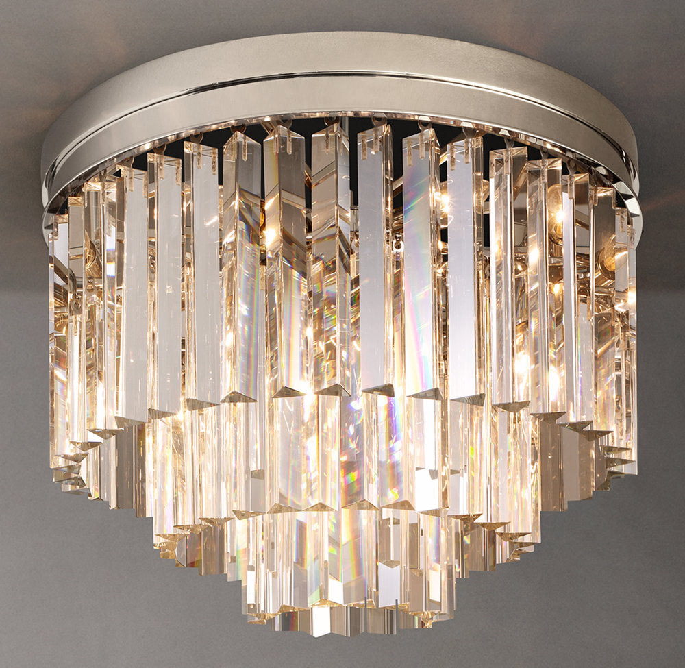 Art Deco Prism Drum Flush Mount