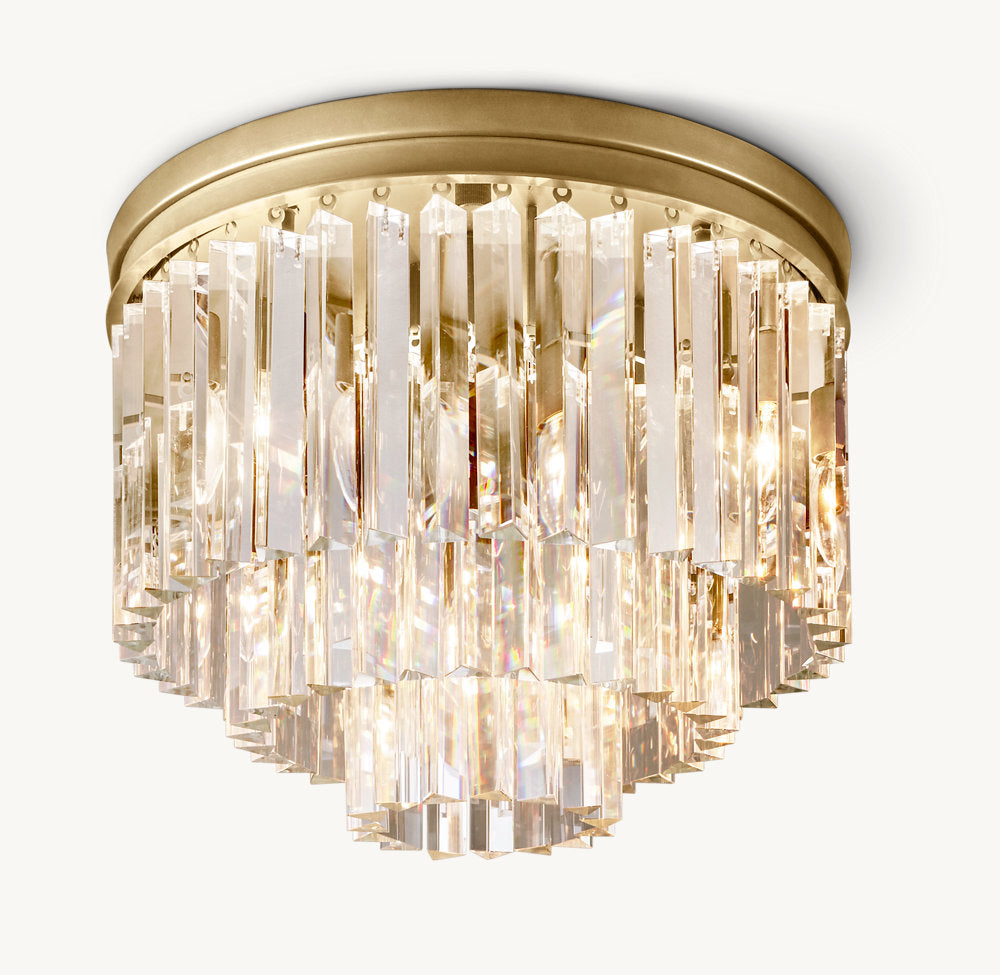 Art Deco Prism Drum Flush Mount