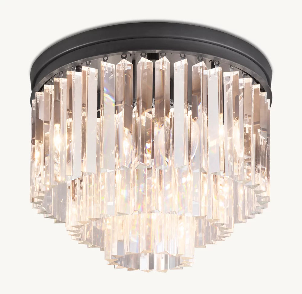 Art Deco Prism Drum Flush Mount