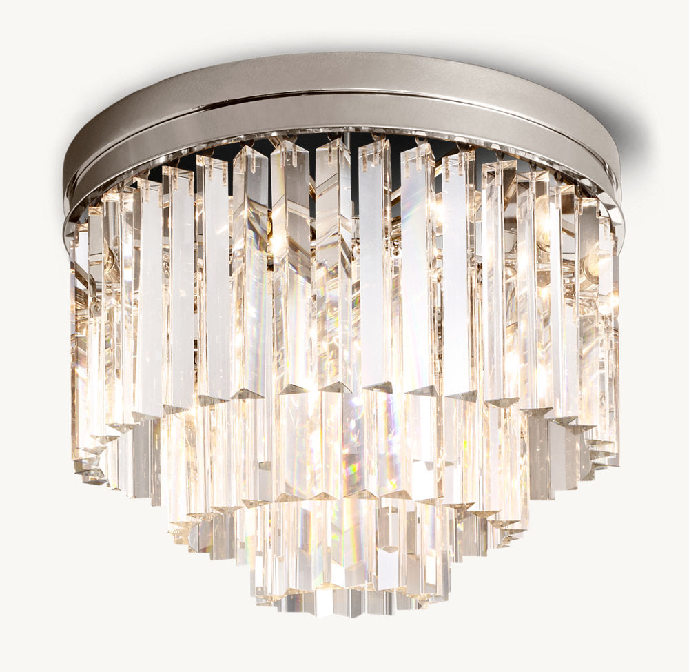 Art Deco Prism Drum Flush Mount