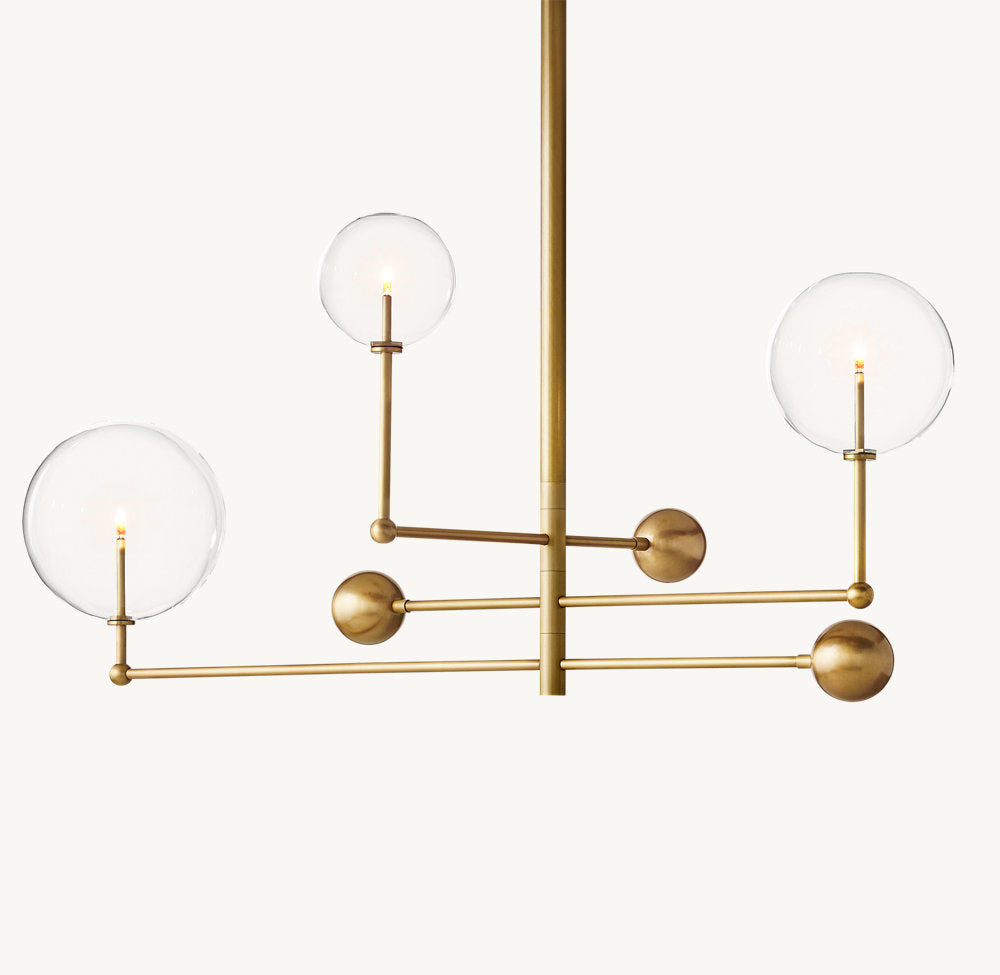 Articulated Borosilicate Globe Chandelier
