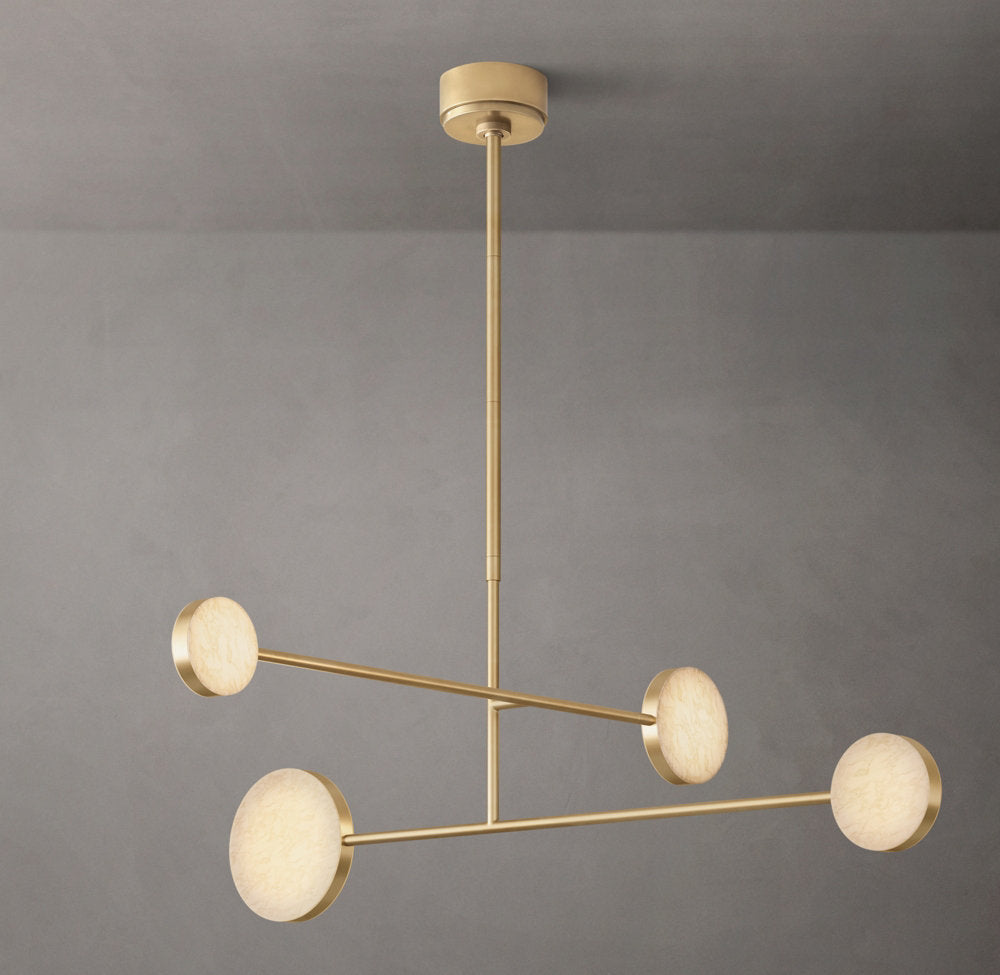 Articulating Alabaster Mobile Chandelier