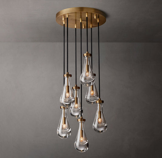 Artisan Glass Raindrop Cluster Chandelier