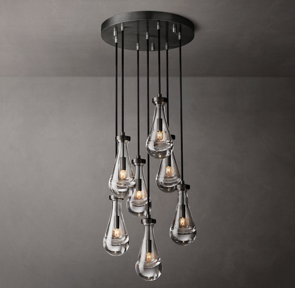 Artisan Glass Raindrop Cluster Chandelier