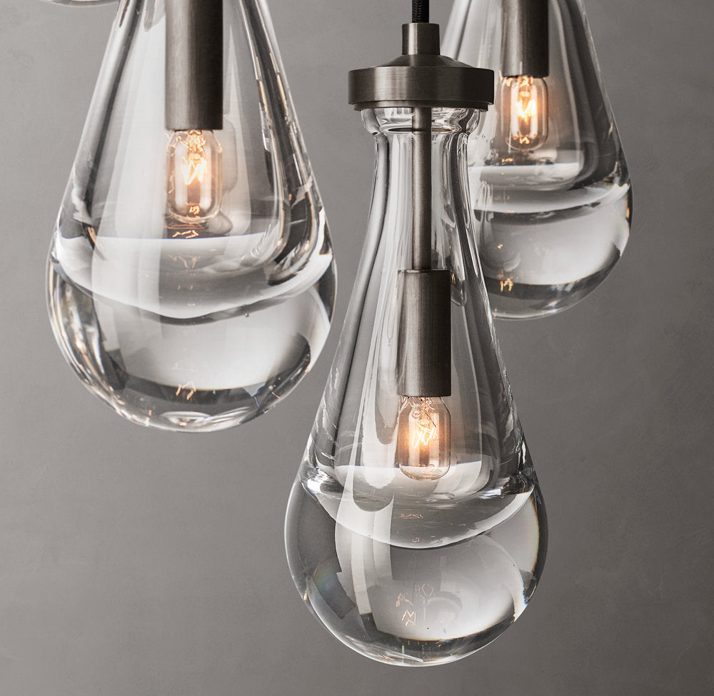 Artisan Glass Raindrop Cluster Chandelier
