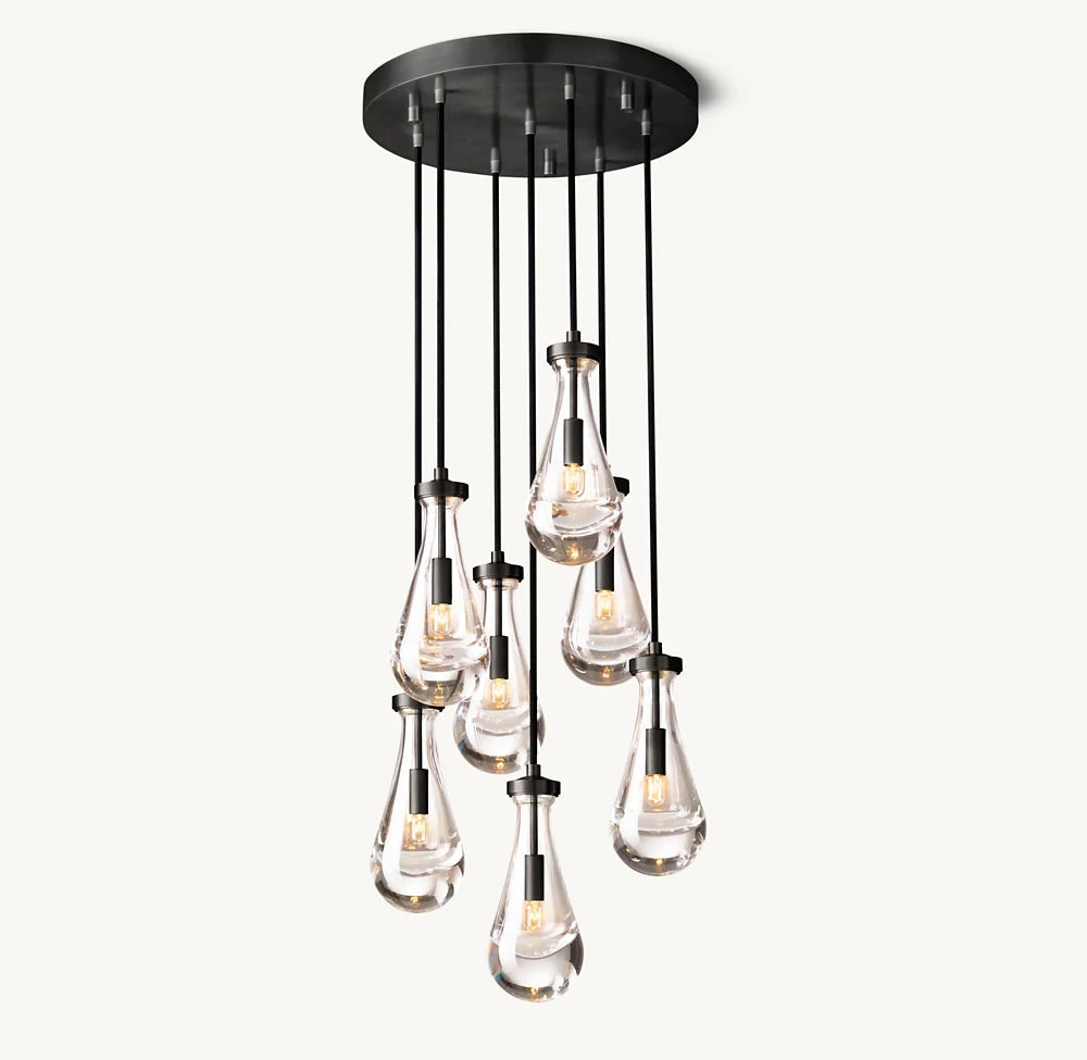 Artisan Glass Raindrop Cluster Chandelier