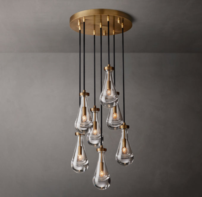 Artisan Glass Raindrop Cluster Chandelier