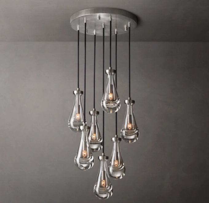 Artisan Glass Raindrop Cluster Chandelier