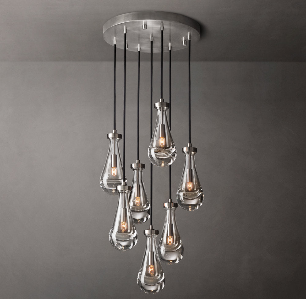 Artisan Glass Raindrop Cluster Chandelier