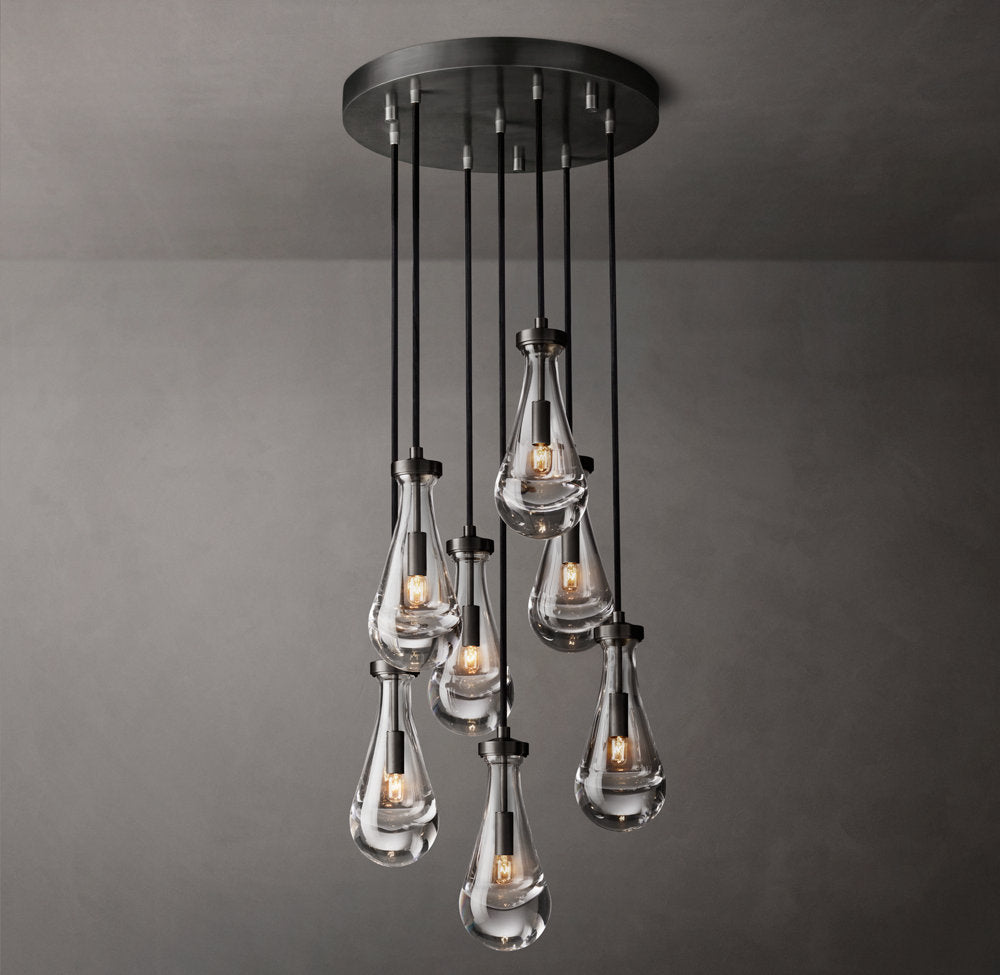 Artisan Glass Raindrop Cluster Chandelier