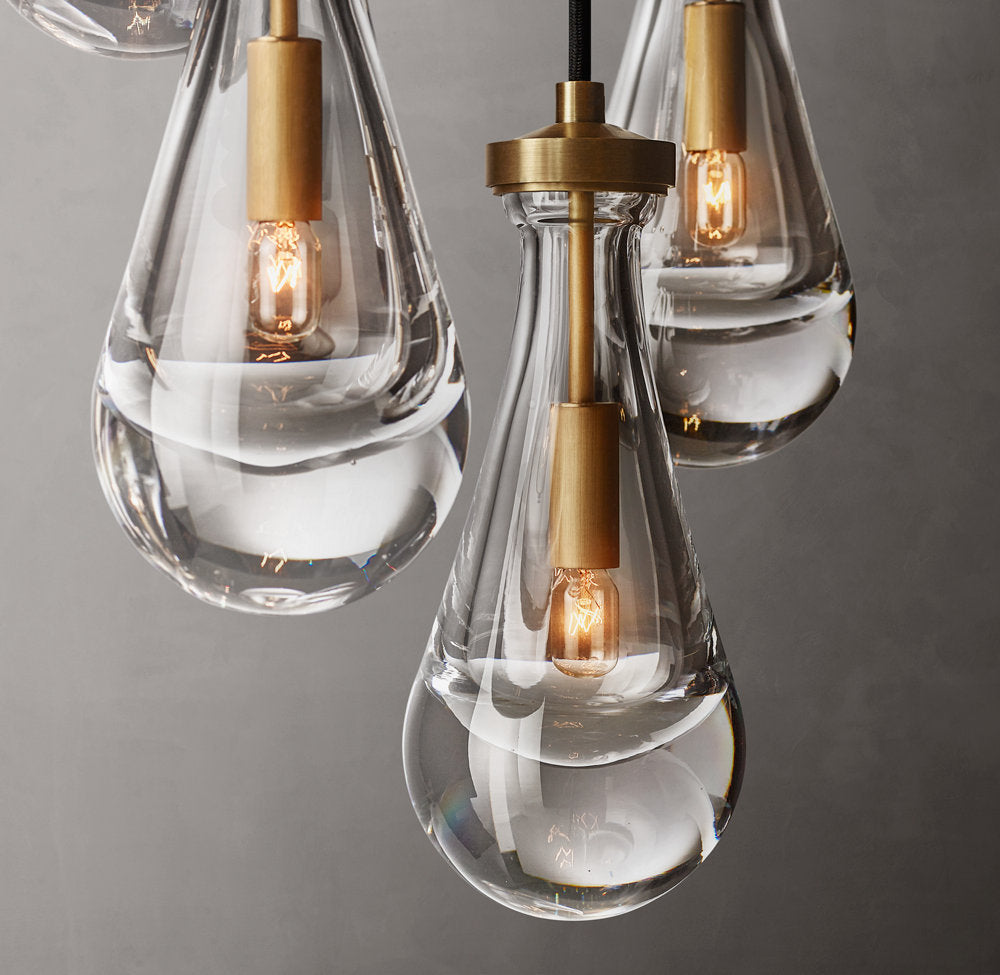 Artisan Glass Raindrop Cluster Chandelier
