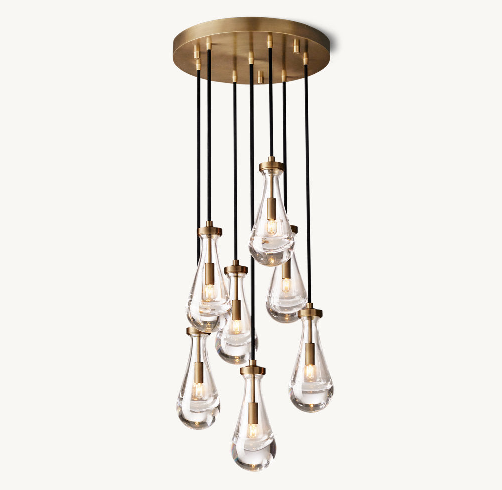 Artisan Glass Raindrop Cluster Chandelier